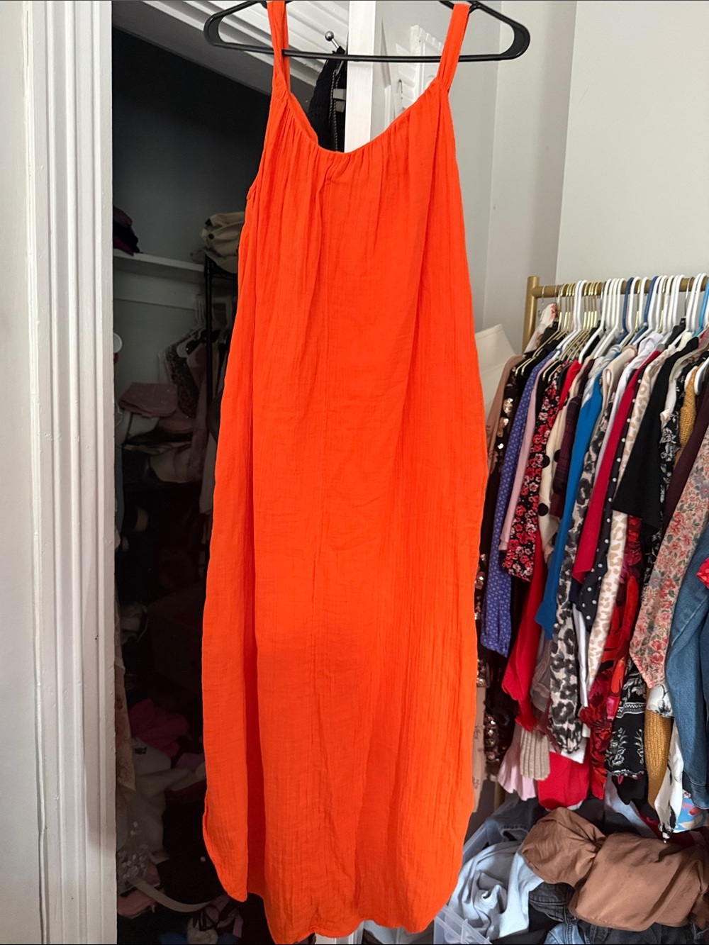 Old Navy Orange Sleeveless Maxi Dress